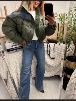 Stylowa kurtka puchowa khaki & jeans